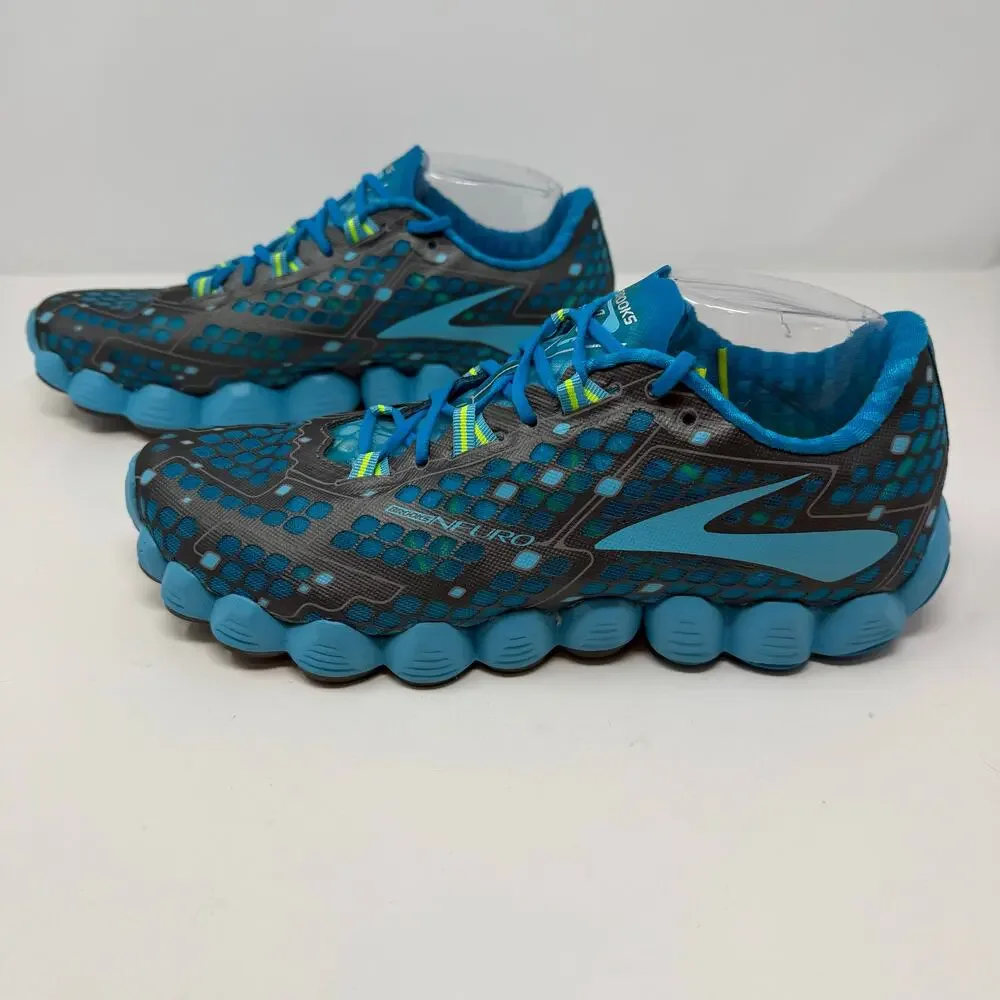 Brooks Neuro Running Shoes Women's 10.5 Blue Grey Flexible Trainers Workout EUC